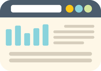 Canvas Print - Web page displaying analytics with graph and data analysis, concept of digital marketing and financial administration