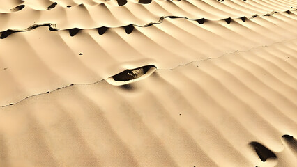 Wind-shaped desert dunes with smooth, flowing textures, Generative AI