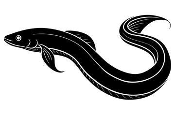 eel fish silhouette, moray eel silhouette vector, japanese eel
