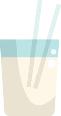 Sticker - Simple colorful vector illustration of a glass with a drink and two straws, isolated on white background