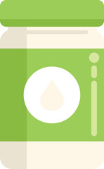 Poster - green jar with white label containing milk, cream, cheese, yogurt or mayonnaise
