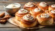 © lapeepon - Freshly baked homemade cinnamon rolls with cream, cinnamon, rolls, baked, homemade, sweet, dessert, pastry, cream, delicious