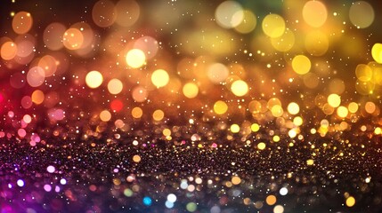 Festive Decorative Glitter Lights Background: Colorful and abstract glitter lights background designed for celebrations and festive occasions.