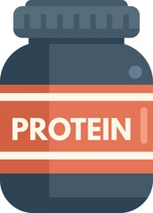 Sticker - This vector icon of a protein jar is perfect for representing bodybuilding supplements and healthy lifestyles