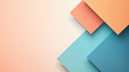 Poster - Abstract Geometric Shapes in Soft Pastel Colors