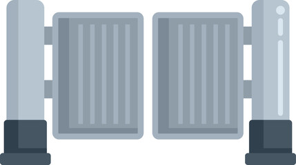 Poster - automatic pedestrian subway entrance gate is blocking access with metal bars