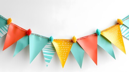 Wall Mural - party garland with colorful festive flags