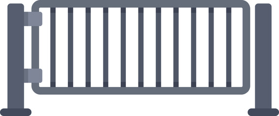 Poster - simple icon of a metal barrier gate closing a restricted area