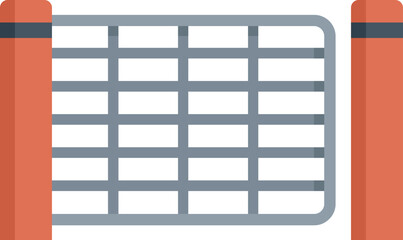 Poster - simple flat vector of a metal barrier gate with guardrails on each side, often found at entrances or