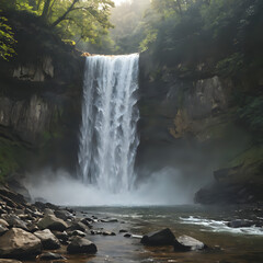 a waterfall that is flowing down the side of a mountain