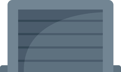 Poster - simple flat vector illustration of a closed modern garage door, providing security and privacy