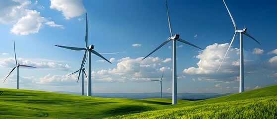 Wind turbines generating clean energy.