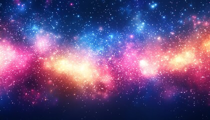 Poster - Colorful starry background with galaxy and sparkle effects