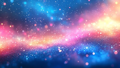 Poster - Colorful starry background with galaxy and sparkle effects