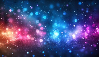 Poster - Colorful starry background with galaxy and sparkle effects