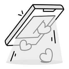 Wall Mural - A sketchy style icon of romantic app 

