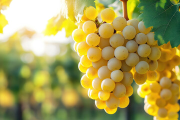 Fresh white grapes with vibrant colors