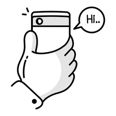 Wall Mural - Chatting app icon designed in doodle style 

