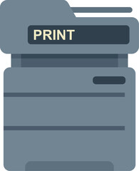 Canvas Print - This vector illustration features a sleek and modern multifunction printer, ready to handle all your printing needs in a busy office environment