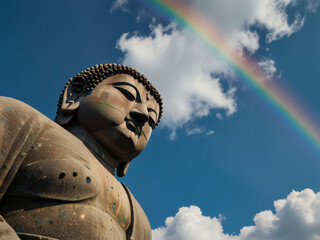 Summer blue sky and the Great Buddha