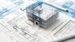 © Chayna - Generate a photo realistic image of building code analysts conducting a code analysis for a construction project, with building code books, code compliance review, architectural plans,