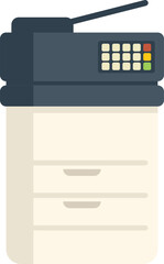 Poster - Multifunction office printer for printing, scanning and copying documents, standing on a desk