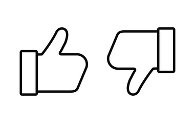 Poster - like and dislike icons set. thumbs up and thumbs down vector