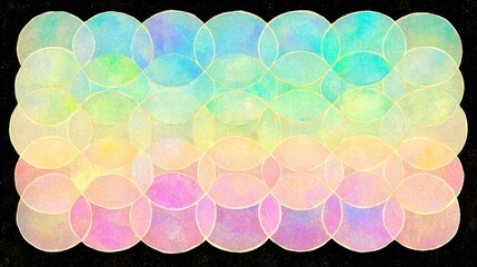 Wall Mural - Abstract pastel circles with a textured background