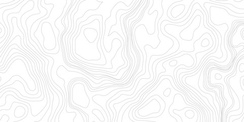 Topographic line map patterns. Gray Contour and texture geographic cartography terrain isolated on white drop. Horizontal banner. Vector illustration.