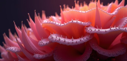 A stunning close-up of a pink coral flower, showcasing intricate textures and vibrant colors. Perfect for nature, beauty, and wellness projects.