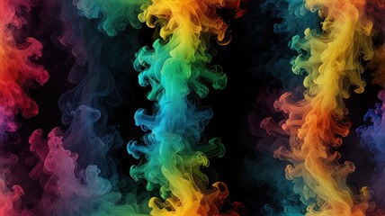 Poster - Abstract Rainbow Ink Swirls