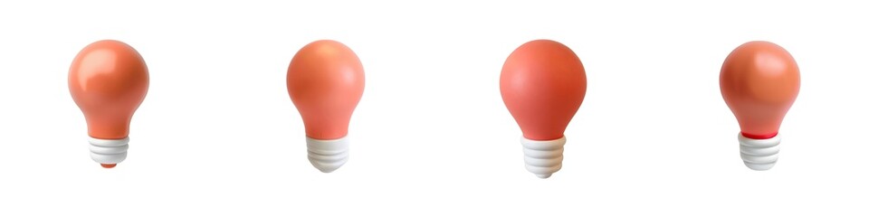 Colorful light bulbs on a white isolated background.