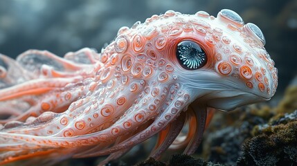 Wall Mural - Close Up of a Detailed Octopus with Striking Eye