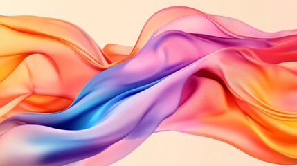 Poster - Vibrant Flowing Silk Fabric Abstract Background