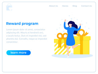 Wall Mural - reward program, website design, png illustration