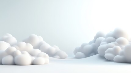 Animated clouds drifting across a solid white background with subtle shading and depth.