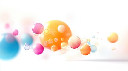 Poster - Blurred, colorful orbs scattered across a clean white background.