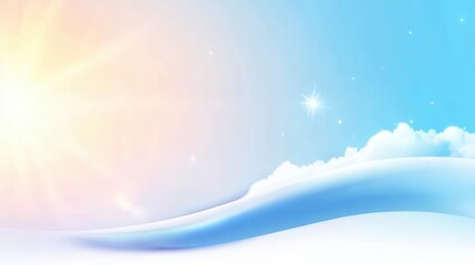Poster - Gentle blue to white gradient creating a sky-like effect on a minimalist white background.