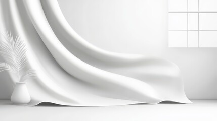 Poster - Smooth light white background with a soft glow, perfect for clean and minimalistic product photography.