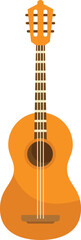 Poster - Acoustic guitar standing up, a stringed musical instrument with a beautiful wooden finish