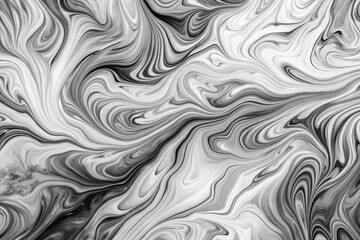 Canvas Print - abstract black and white marble texture with liquify effect
