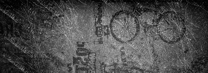 Wall Mural - Abstract grunge futuristic lettering background. Monochrome abstract grunge black and white illustration	
