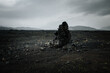 © Andris - Volcanic landscape with black lava rocks in Hekla, Iceland