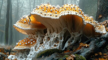 Canvas Print - Enchanted Forest Mushrooms: A Close-Up Look at Nature's Beauty