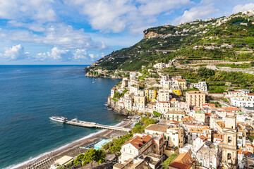 Wall Mural - Blick auf Minori an der Amalfiküste in Italien