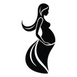 © Jaker - silhouette of a beautiful pregnant woman. pregnant logo icon