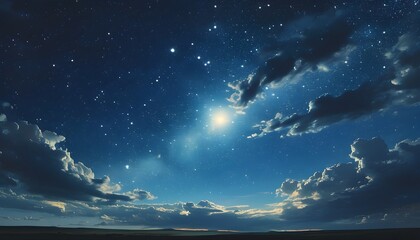 Wall Mural - Brilliance of a Lone Star Illuminating the Vastness of the Night Sky