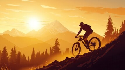 A mountain biker navigating a rugged trail