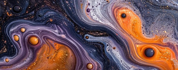 Poster - Vibrant Abstract Swirls of Colorful Liquid Texture