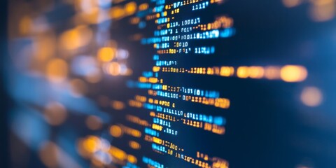 Poster - Macro shot of a developer's command line, Git commands and scripting tools actively used to manage a project and collaborate efficiently.